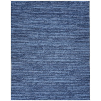 Tapis abstrait en coton bleu lavable à la machine Daline