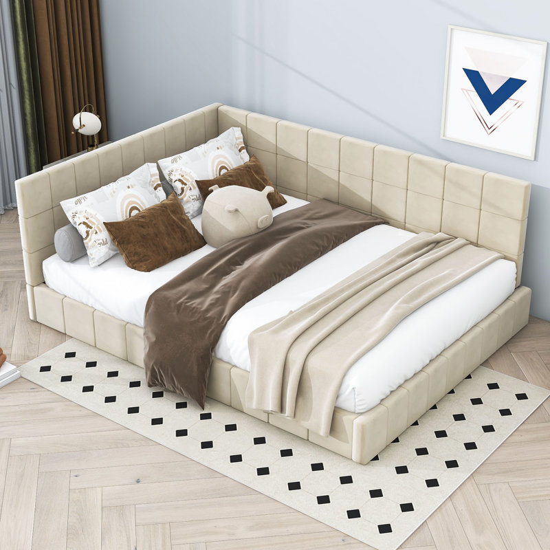 Lit de jour rembourré Carmelite, Beige