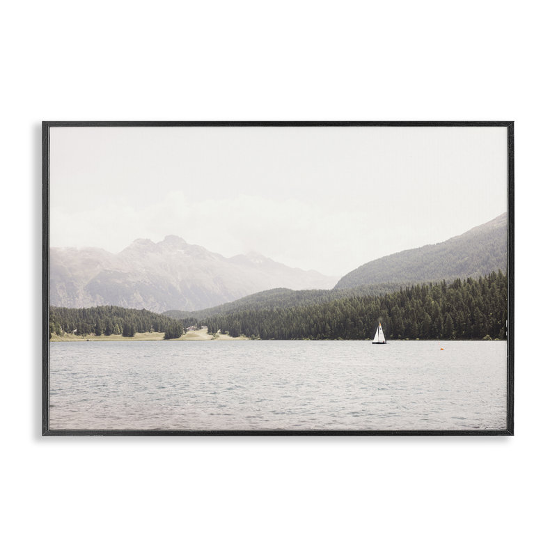 Été vue de voilier, estampe numérique par Sissi et Seb, Giclée encadrée noir minuit, H 12 po x l 18 po