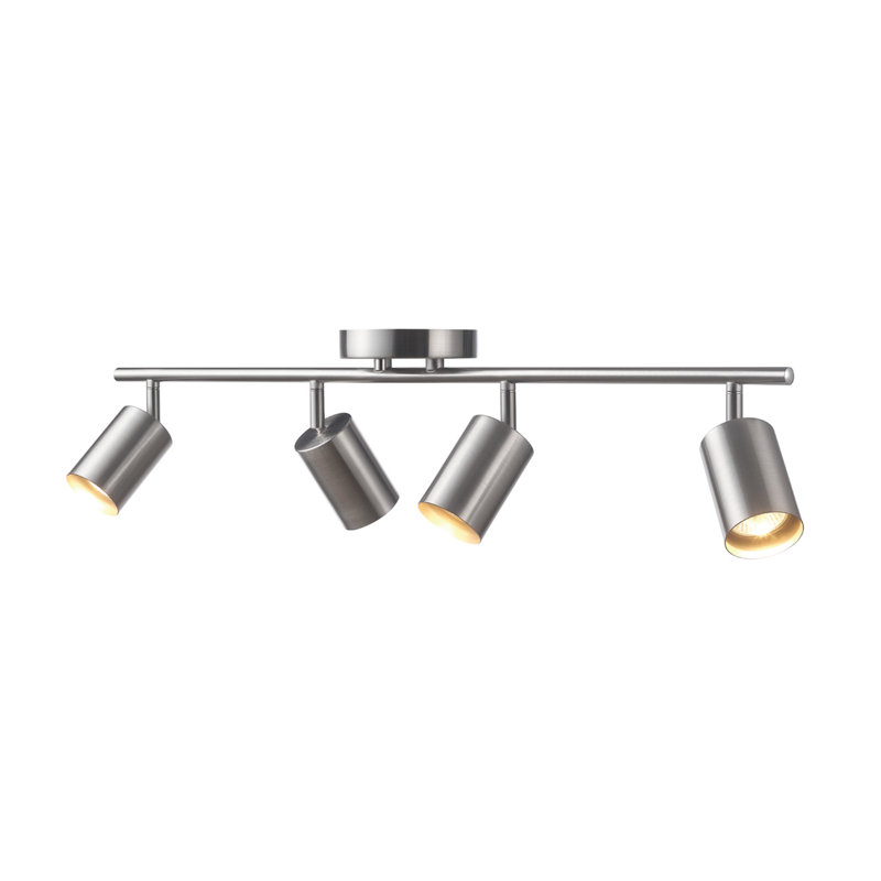 Sarva 30'' 4 -Light Fixed Track Track Kit with Dimmable and Adjustable Head, Brushed Nickel, Brushed Nickel