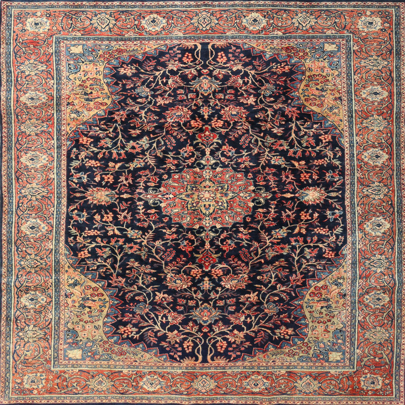 Tapis oriental tissé à la machine catégora catégora, Carré 7 pi