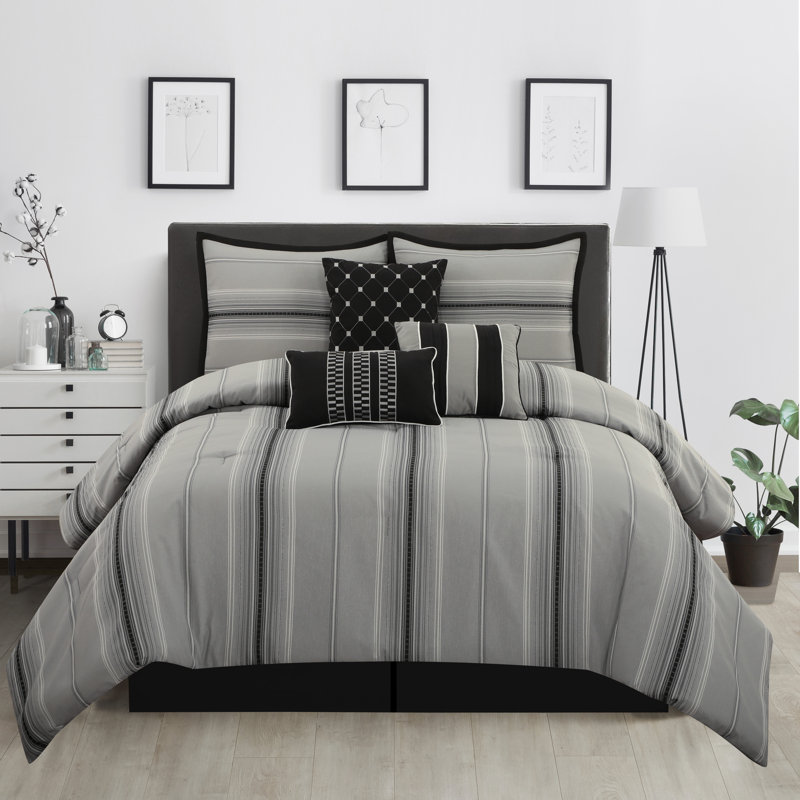Microfiber 7 Piece Comforter Set, King