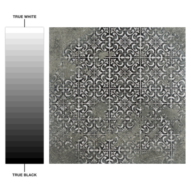 Antigua Deco 13" x 13" Porcelain Vintage Subway Wall & Floor Tile, Dark Gray