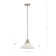1-Light Contemporary White Cone Pendant Light with Opal Glass Shade
