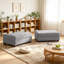 Repose-pieds rembourré rectangulaire en chenille gris, partie modulaire pour canapé modulaire-634684878