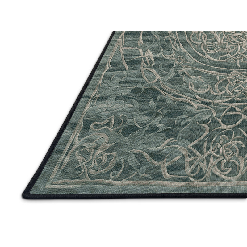 Machine Washable Gray Area Rug, Rectangle 2' x 3'