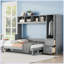 Lit escamotable moderne avec placard et tiroirs-1336712648-1336712649