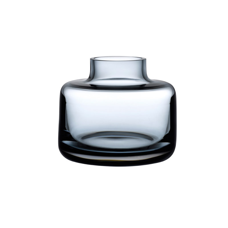 Mini vase en cristal Magnolia, Bleu acier