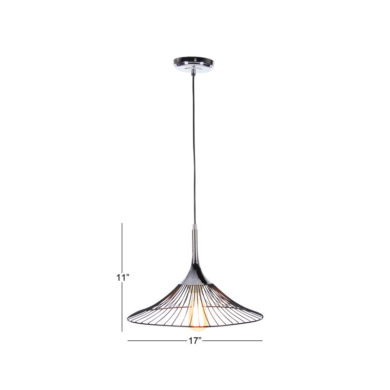 Bokamper 1 - Light Single Pendant, Silver, 11" H x 17" W x 16" D
