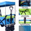 Chariots pliables avec wagons de 140 L pliables avec auvent amovible, chariot pliable avec roues pour tout-terrain avec frein, chariot pliable avec sac isotherme, pour le camping-123510012