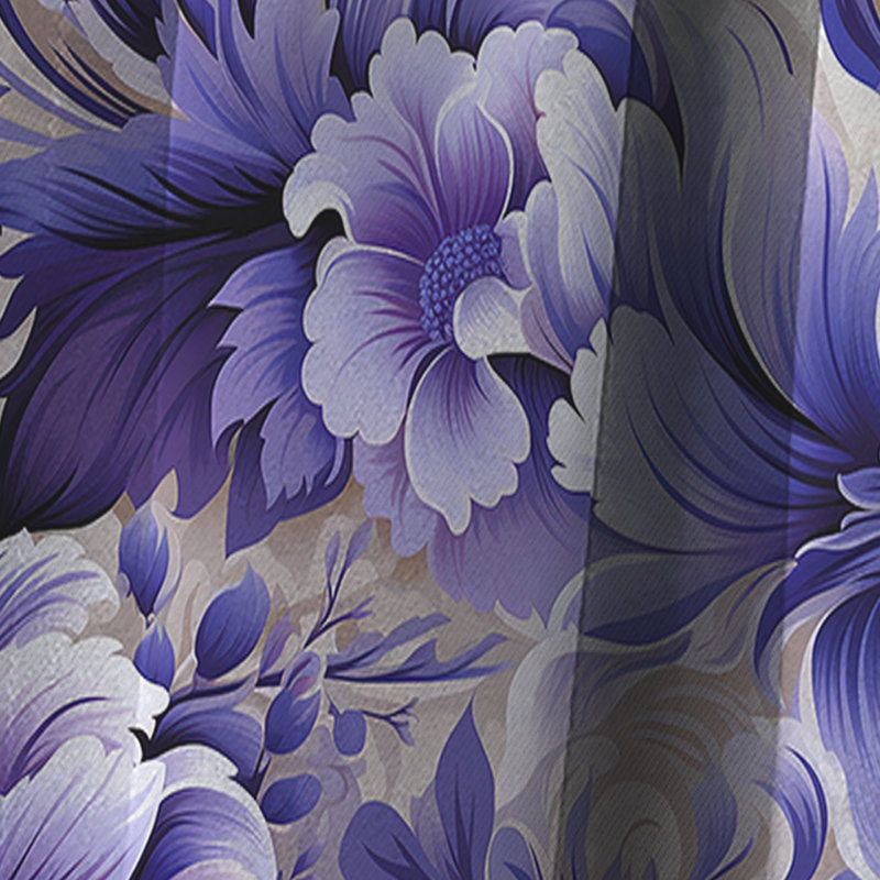 Rideau floral persan mauve lavande persan II, L 52 po x L 95 po
