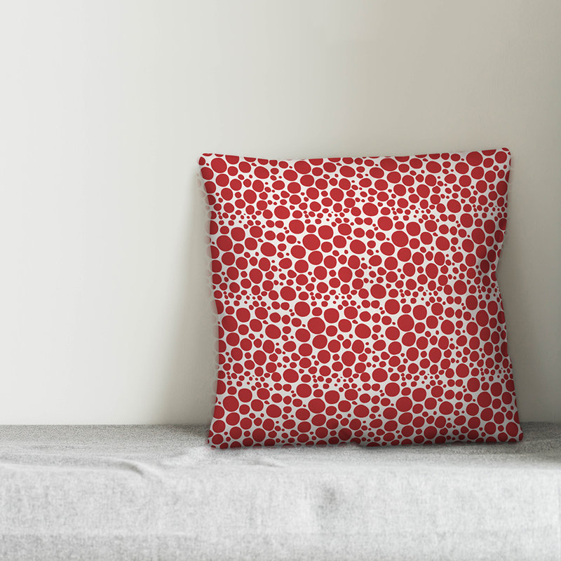 Coussin décoratif Pebbles, 16 po x 1 po, Rouge