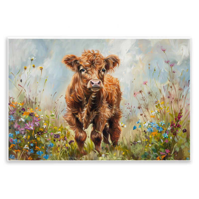 «Mountain Cow Scene» par Petals Prints Design, H 10 po x l 15 po