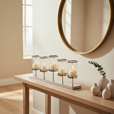 27 cm H Glass Tabletop Candelabra