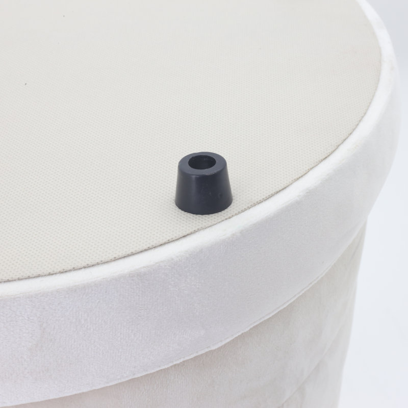 19" Stirling Cream Velvet Storage Stool