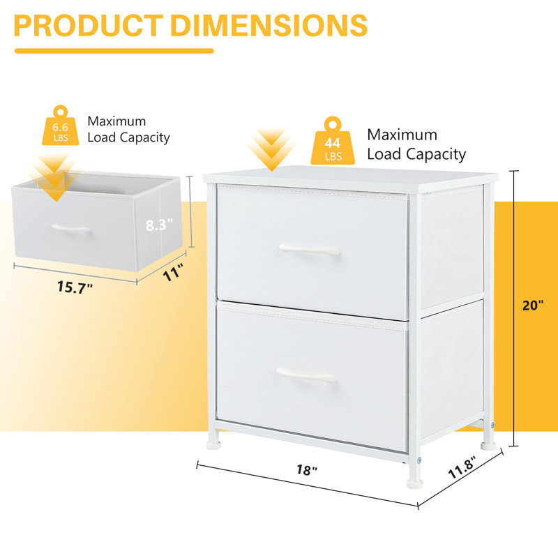 18 " W 2 - Drawer Dresser, White