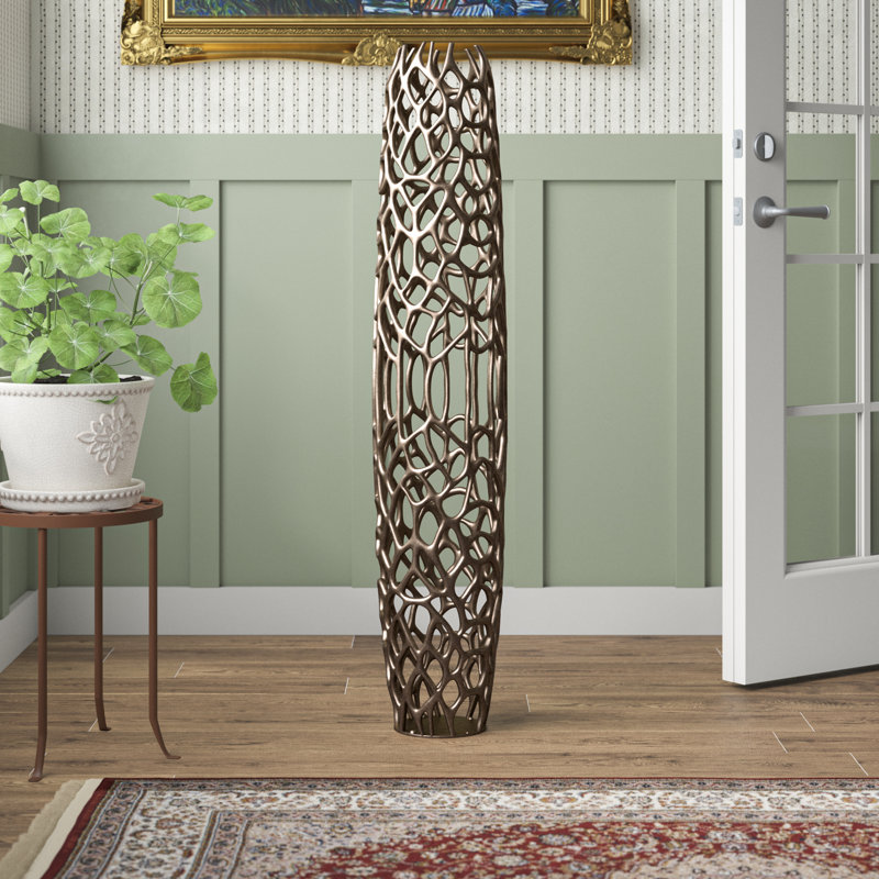 Fluker Aluminum Floor Vase, 47.5" H x 9" W x 9" D