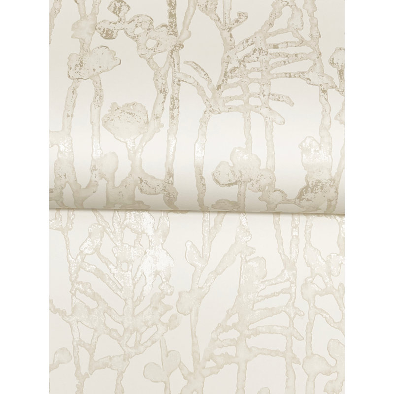 Papier peint abstrait filigrane beige, Beige