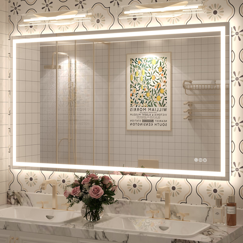 Miroir de salle de bain Molly Framelss, 50 po x 30 po, Transparent