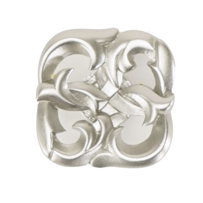 EDGAR BEREBI LOUIS XV  SQ KNOB IN SATIN NICKEL PLATE
