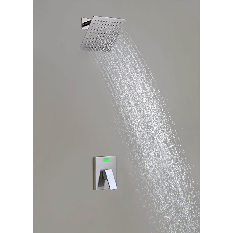 Affichage numérique de la température avec robinets de douche à rétroéclairage à séquençage thermique, système de douche complet moderne avec valve brute