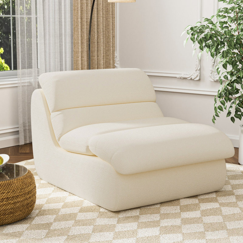 Upholstered Accent Chair, White