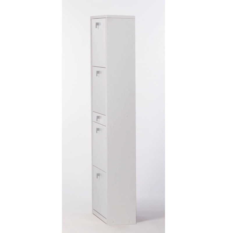 20 Pair Shoe Storage Cabinet, White Ash