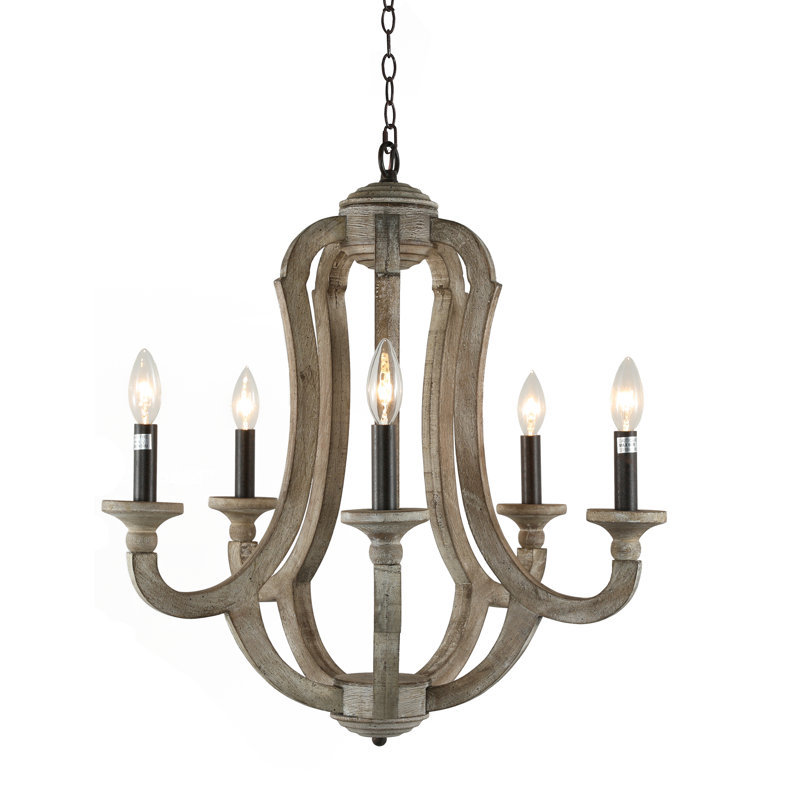 Lustre empire 5 lumières Bonomo, Brun patiné