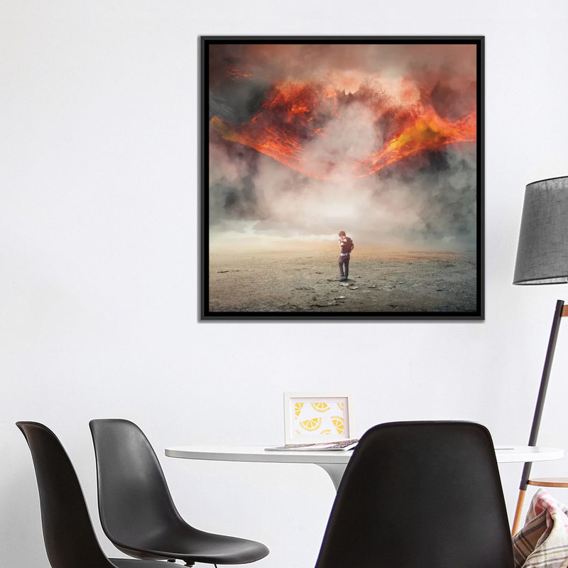 Reproduction d'art graphique sur toile tendue, H 18 po x l 18 po x P 1,5 po, Toile encadrée noire, Pas de tapis