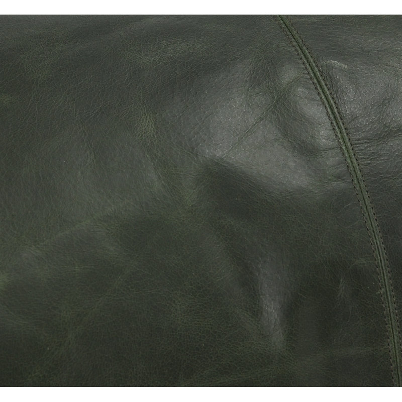 Kosas Home Cheyenne 100% Leather Throw Pillow, Forest Green, 14" x 26", Rectangular