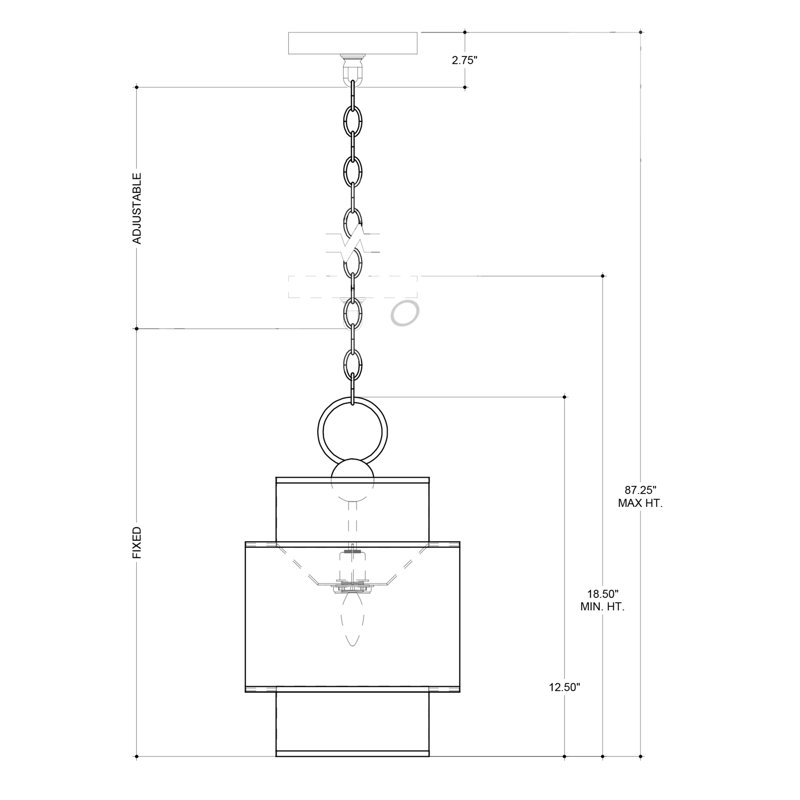 Mathias 1 - Light Pendant, Natural/Satin Black