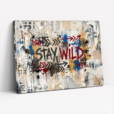 Ensemble d'une toile murale de style graffiti