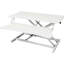 Bureau ajustable pour ordinateur portable, poste de travail assis-debout ergonomique blanc avec ressort à gaz et plateau à clavier pour poste de travail à fatigue réduite, repositionnement du bureau