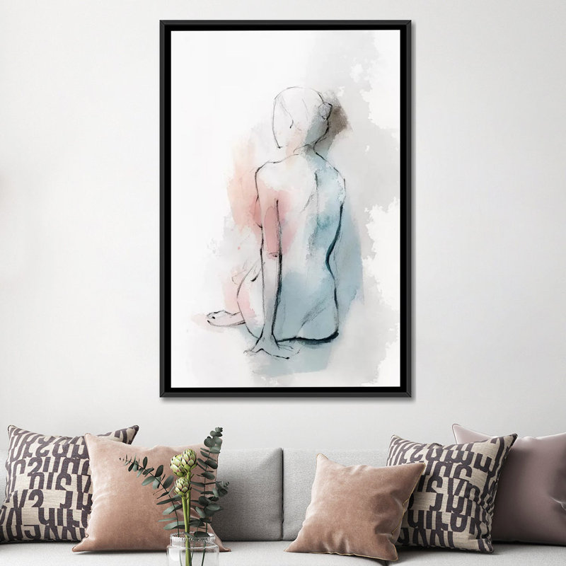 « pastel femme ii », impression sur toile, H 26 po x l 18 po x P 1,5 po, Toile avec cadre noir