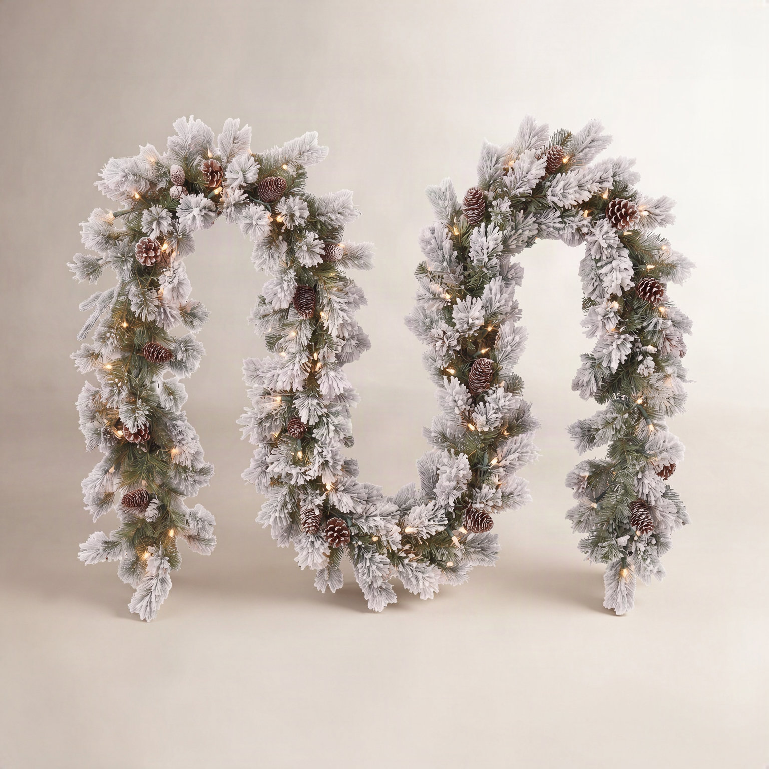 108" Frosted Pre-Lit Liberty Pine Garland