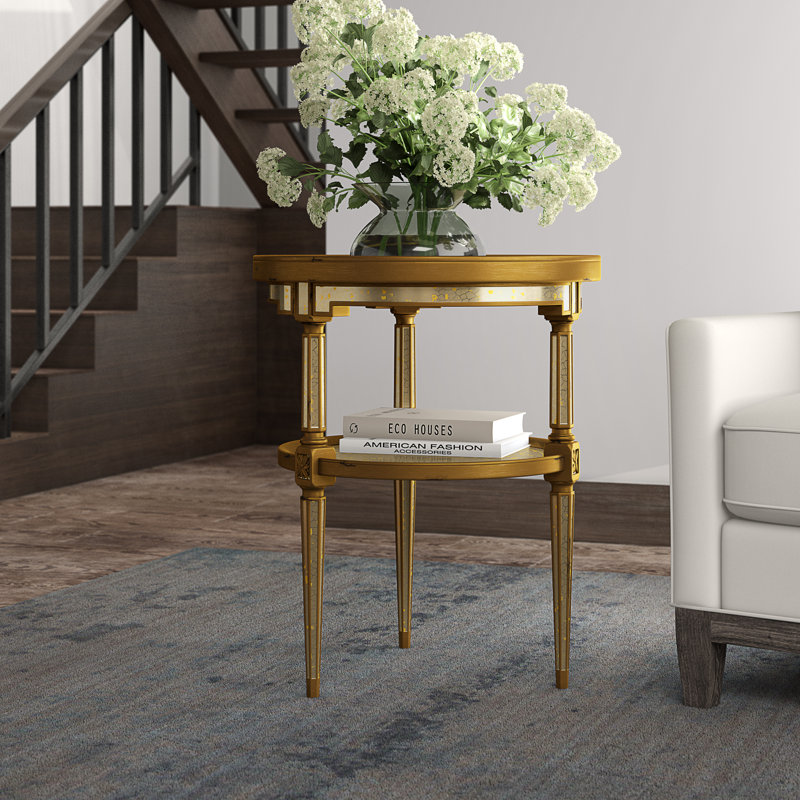 Eglomisé Glass End Table