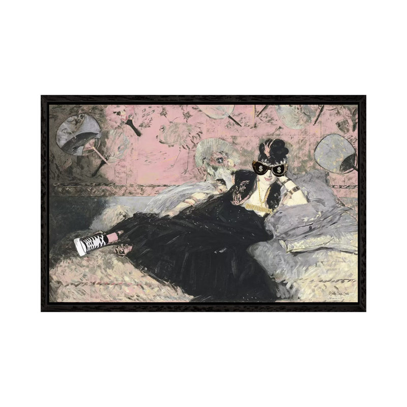 Not Today - Print on Canvas, 66.04cm H x 101.6cm W x 3.81cm D, Black Floater Framed