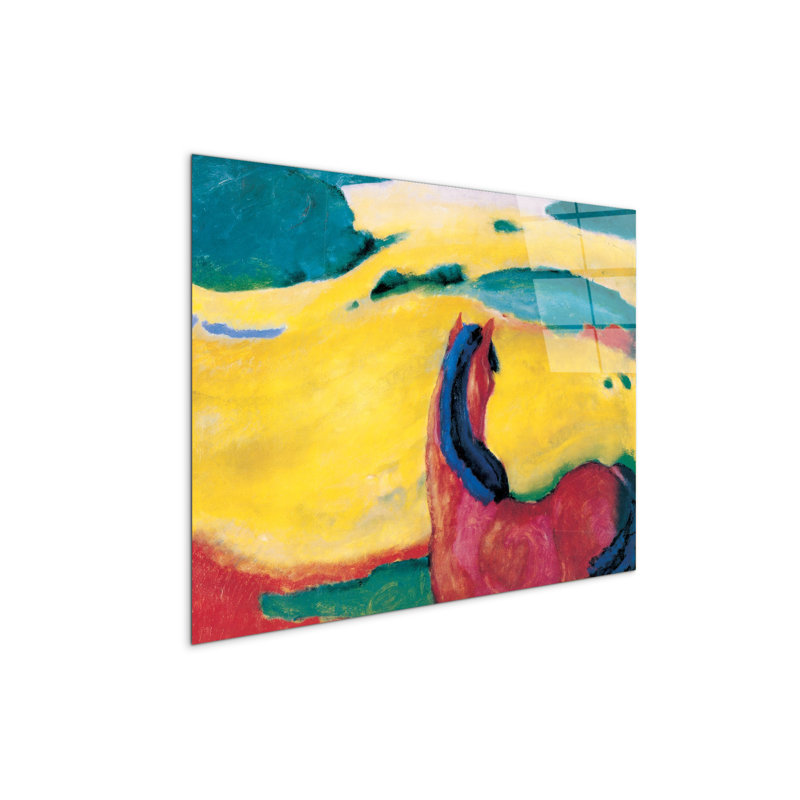 Horse In The Landscape 58×78 Cm CrystalArt Acrylic Material Glass Effect, Frameless Panel, Lightweight Ready To Hang - No Frame Print on Plastic / Acrylic