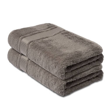 Haus & Home Indigo 4 Piece Bath Towel Set, Rayon From Bamboo and Cotton,  Solid Terry Towels