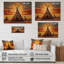 Native Tipi Orange Collage II sur bois-551063896