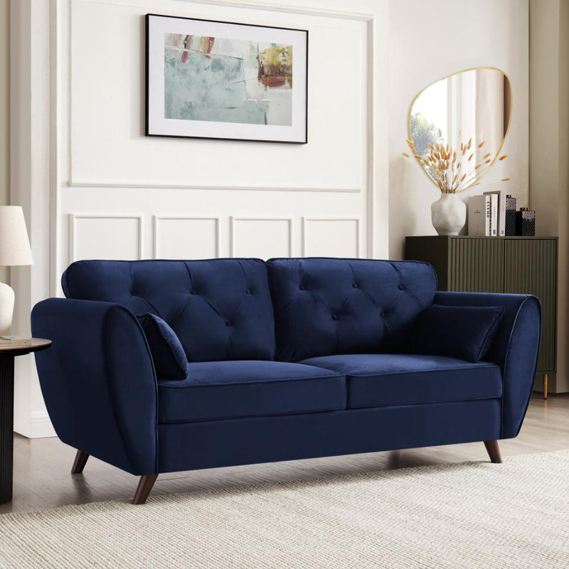 Wangara 3 Seater Sofa, Blue Velvet