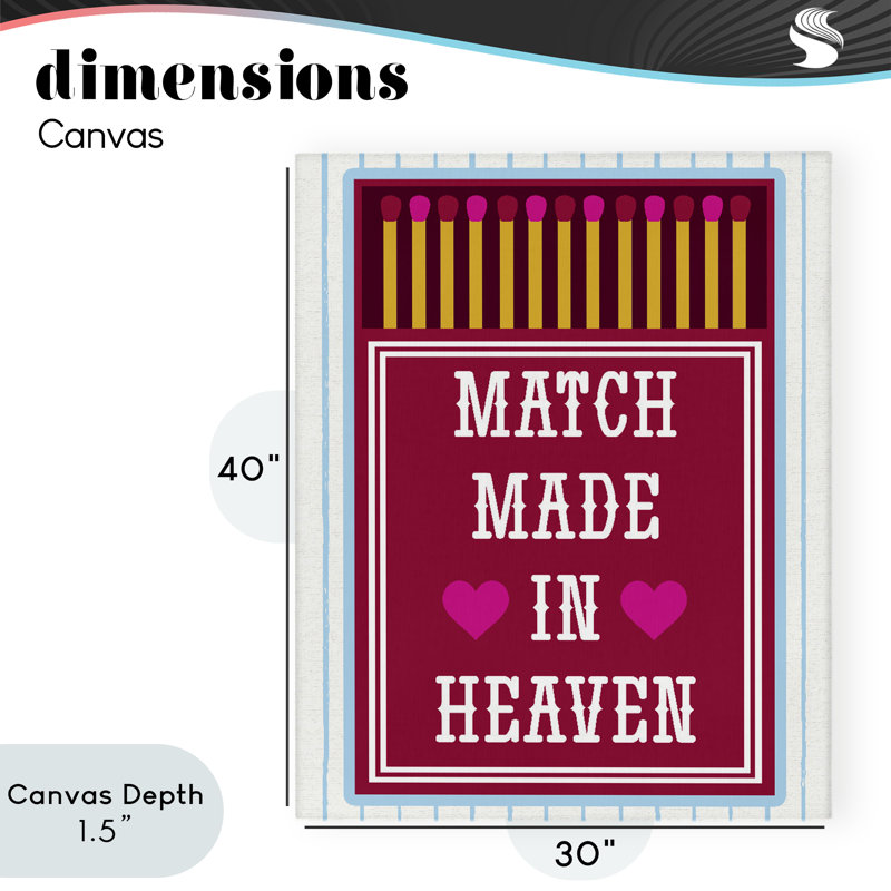 Toile rétro «Match In Made In Heaven» par Lil 'Rue, 40 x 30