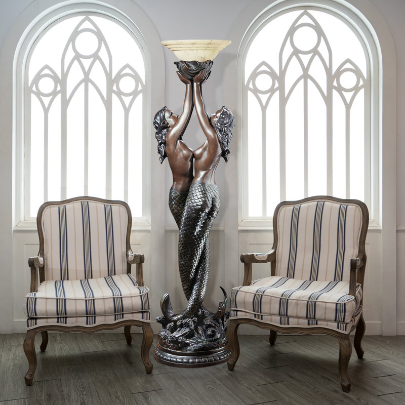 Entwined Mermaids Torchiere Floor Lamp