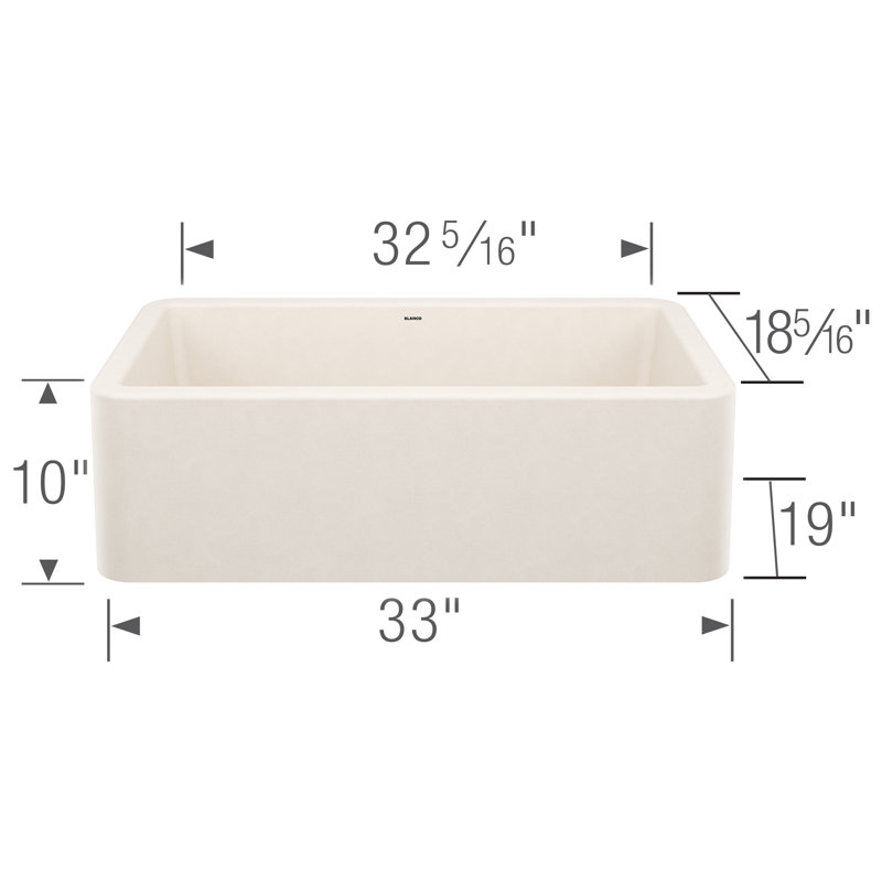 Évier de ferme à tablier frontal simple 33 "IGRON SILGRANIT - blanc doux, Blanc doux