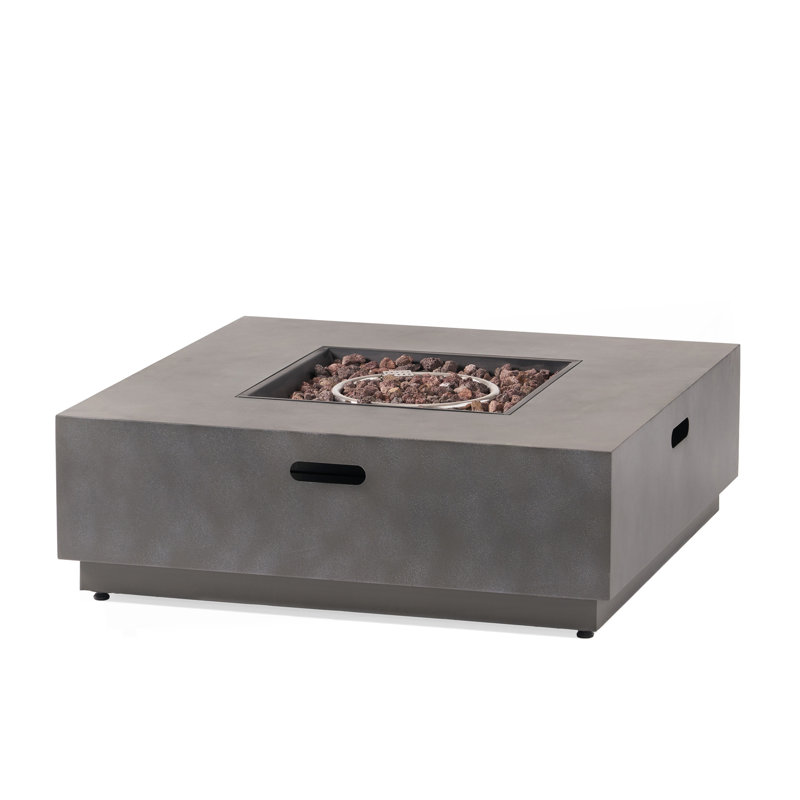 SQUARE Iron FIRE PIT-50 000 BTU, Stone Gray