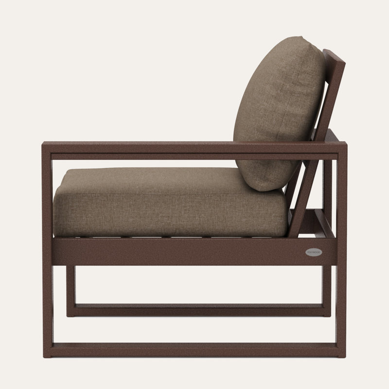POLYWOOD Outdoor Lounge Chair, Spiced Brown Revolution®, Mahogany