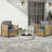 New Comming Patio 4 Pieces Brown PE Wicker Sofa Set With Grey Cushion