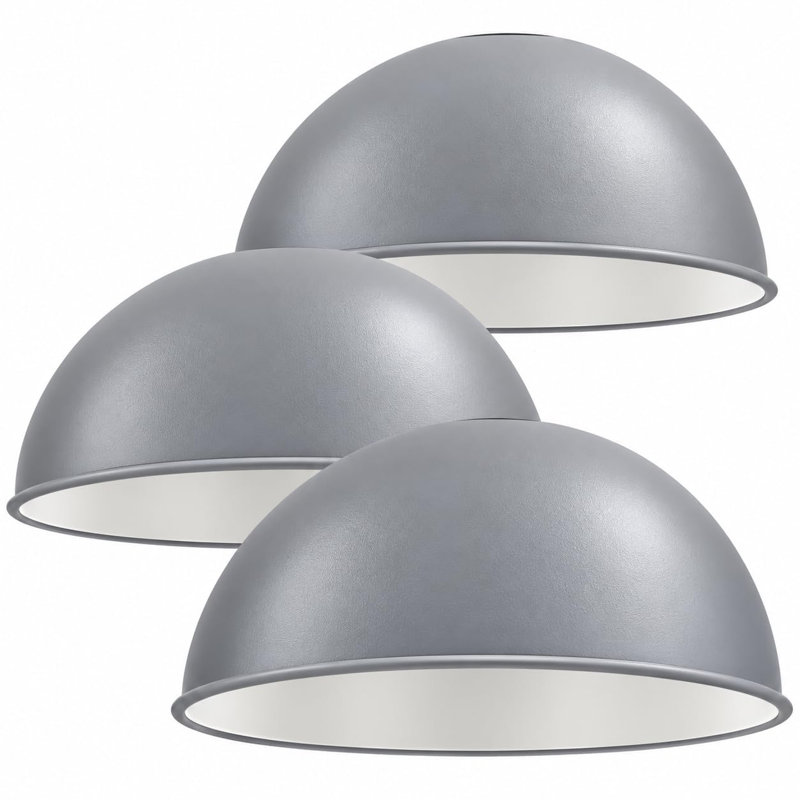 3.9 in. H Metal Dome Pendant Shade, Gray