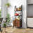 4-Tier Ladder Shelf With Cabinet And Metal Frame