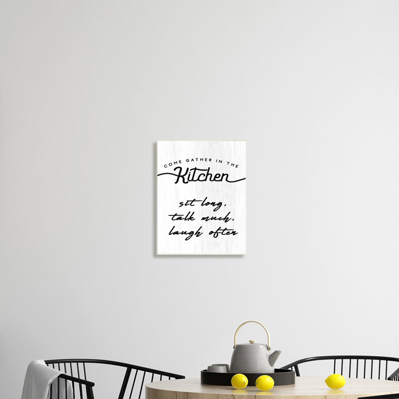 White and Black MDF Kitchen Gathering Sign Wall Plaque